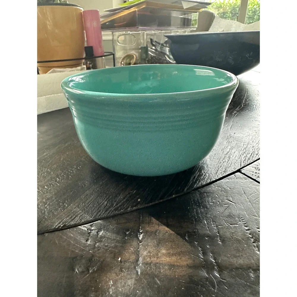 Fiesta Turquoise Cereal Bowls Set of 2 Homer Laughlin Turquoise Blue Glaze EUC